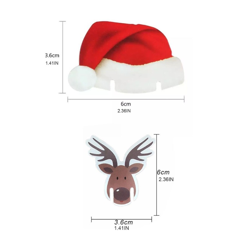การ์ดคริสต์มาส-รูปหมวกซานต้าคลอส-สําหรับตกแต่งแก้วไวน์-10-ชิ้น