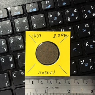Special Lot No.60522 ปี1863 สวีเดน 2 ORE เหรียญสะสม เหรียญต่างประเทศ เหรียญเก่า หายาก ราคาถูก