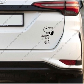 สนูปปี้ สติ๊กเกอร์ 3M ลอกออกไม่มีคราบกาว snoopy laughing Removable 3M sticker, สติ๊กเกอร์ติด รถยนต์ มอเตอร์ไซ