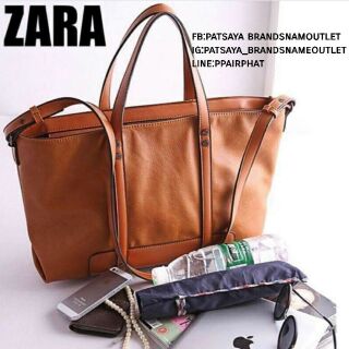 พร้อมส่งรุ่นยอดนิยม! Zara trf leather tote bag แท้💯outlet กระเป๋าถือหรือสะพาย ZARA trf รุ่นคลาสสิคตลอดกาล