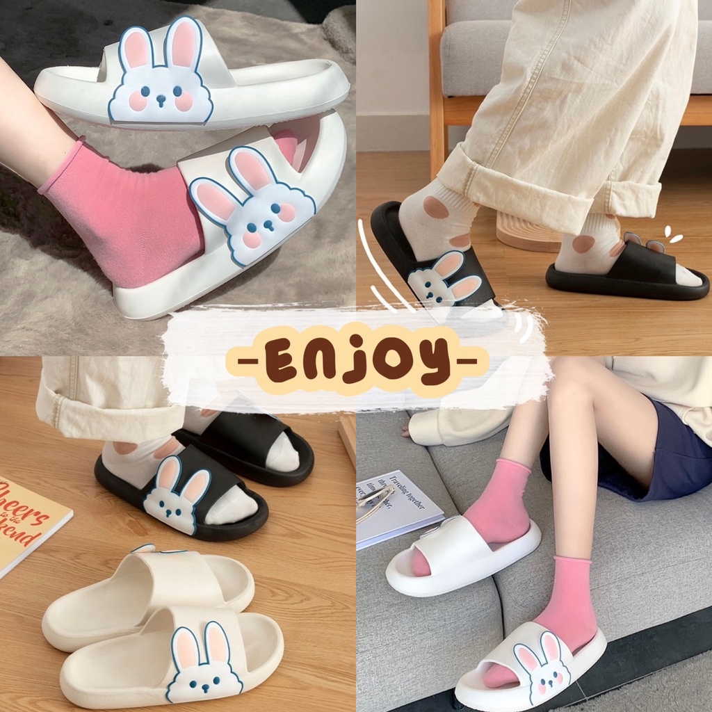 ภาพหน้าปกสินค้าEnJoy พร้อมส่ง (LT-Rabbit) รองเท้าสวมกระต่าย RABBITรองเท้าแตะแบบสวม รองเท้าผู้หญิง รองเท้าแฟชั่น รองเท้าเกาหลี จากร้าน enjoyy_66 บน Shopee