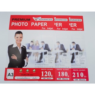 ภาพหน้าปกสินค้ากระดาษโฟโต้ A3 แพค 100 แผน Advanced Premium Photo Paper ขนาด A3 เนื้อมันวาว กันน้ำ ซึ่งคุณอาจชอบราคาและรีวิวของสินค้านี้