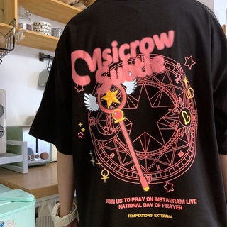 [ฝ้าย/คุณภาพดี] 🧙🏻‍♀️สาววิเศษ🧙🏻‍♀️ เสื้อยืดแขนสั้น การ์ดแคปเตอร์ซากุระ ลายอนิเมะ ✡️ การ์ตูน วงเวทย์ น่ารัก สไตล์ญี่ป