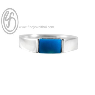 Finejewelthai-แหวนเทอร์ครอยท์-แมกนีไซต์เทอร์ครอยท์-แหวนเงินแท้-Magnesite-Turquoise-Silver-Ring - R1004tq