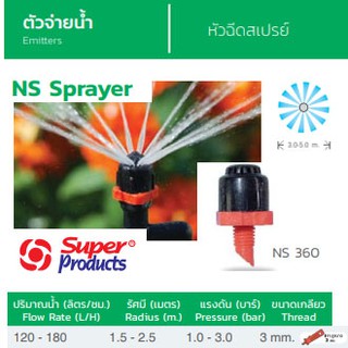 Super Products หัวฉีดสเปรย์ รุ่น NS 360 (100ตัว/แพ็ค)