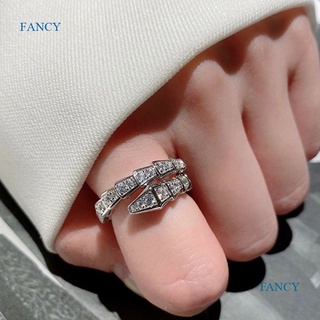 สินค้า Fancy แหวนงู แบบเปิด สวยหรู สไตล์เกาหลี เครื่องประดับแฟชั่น สําหรับผู้หญิง