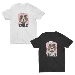 AIDEER Dog Collection เสื้อสกรีนลายหมา มีทั้งสีขาวและสีดำ Please Smile