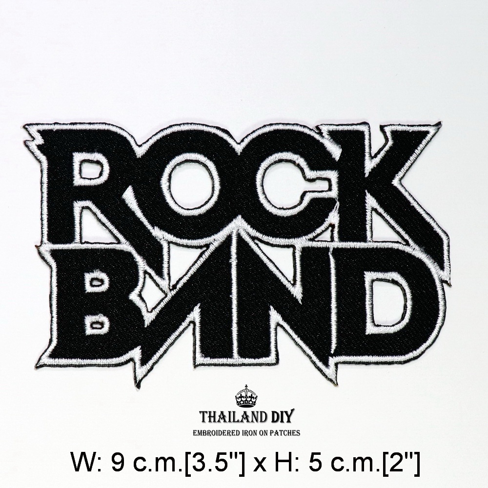 🎸 ตัวรีดติดเสื้อ 🎵 ร็อกเกอร์ นักดนตรี ดนตรี ร็อก Rocker Emblem Patch ...