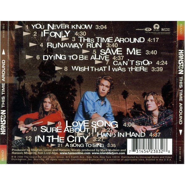 cd-audio-เพลงสากล-hanson-this-time-around-บันทึกจากแผ่นแท้-คุณภาพเสียง-100