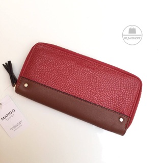 MANGO : Faux Leather Wallet (outlet) สีแดง