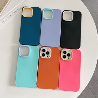 เคสโทรศัพท์มือถือ กันกระแทก สีพื้น สําหรับ iPhone 6 7 8 SE X 11 12 13