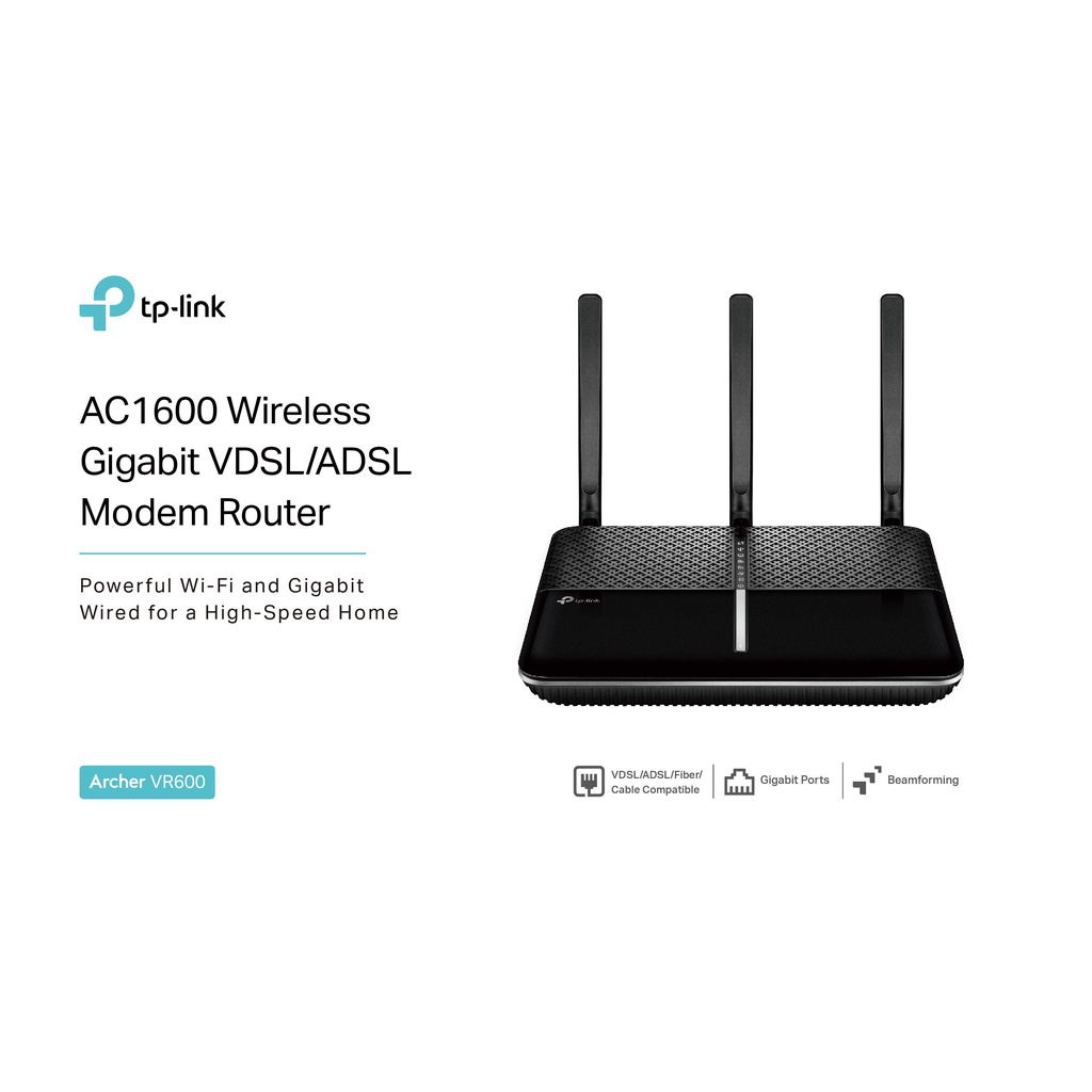 vdsl-adsl-modem-router-tp-link-archer-vr600-wireless-ac1600-dual-band-gigabit-ของแท้รับประกันตลอดอายุการใช้งาน