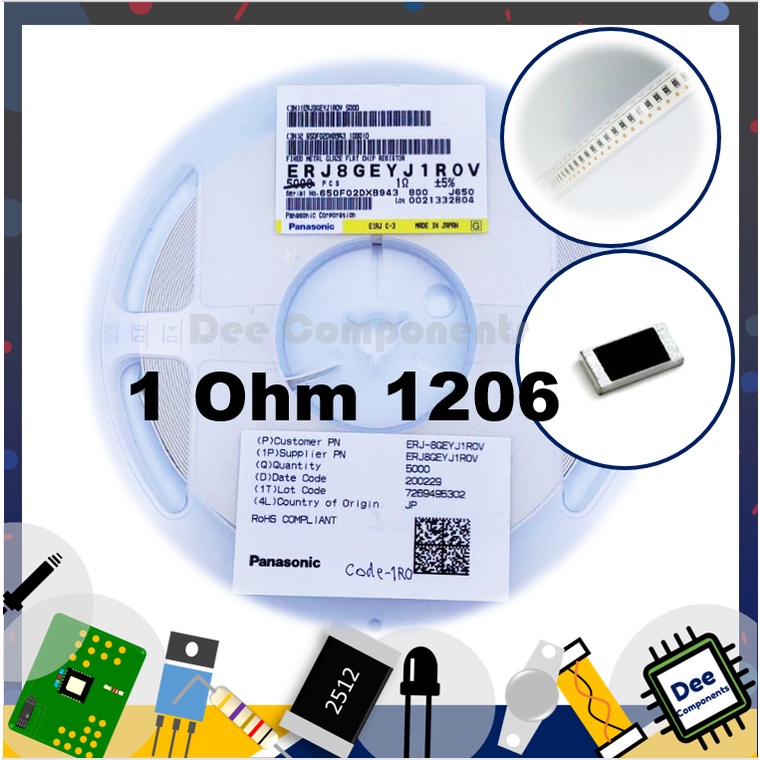 1-ohm-1206-5-250-mw-55-c-155-c-erj8geyj1r0v-panasonic-1-b1-1-ขายยกแพ็ค-1-แพ็ค-มี-100-ชิ้น