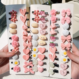 5 ชิ้น / เซต น่ารัก สีชมพู มินิ เด็ก โบ กิ๊บติดผม สําหรับเด็กผู้หญิง น่ารัก หัวใจ กิ๊บการ์ตูน ดอกไม้ แฮนด์เมด เครื่องประดับผม