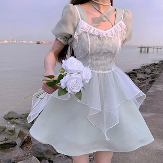 🔥Hot Sale / The Wizard of Oz Irregular Fairy Skirt Womens 2022 New Niche Dress Mesh Sling Skirt Suit