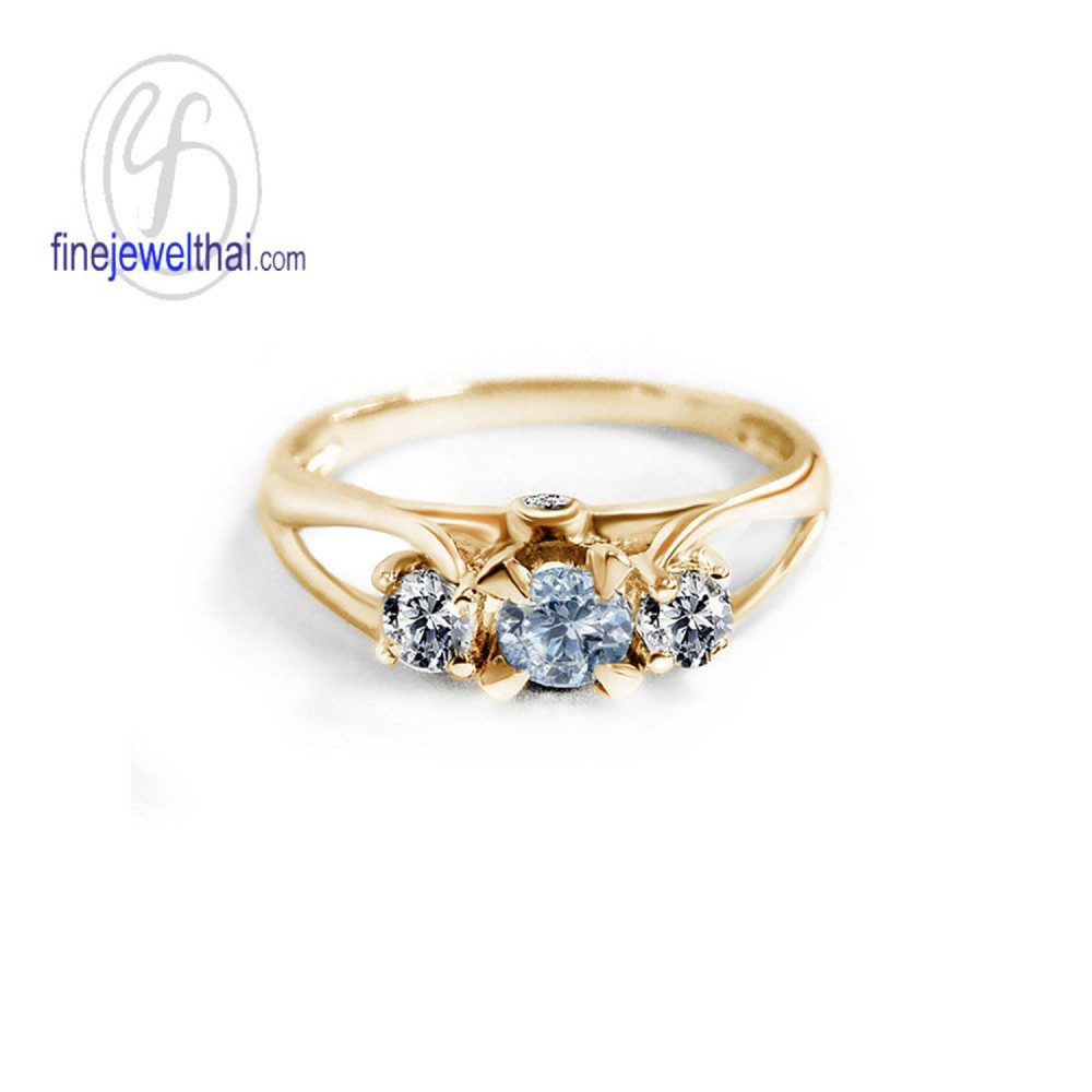 finejewelthai-แหวนอะความารีน-แหวนเงินแท้-แหวนพลอยแท้-aqamarine-silver-ring-birthstone-r1224aq-เลือกสีตัวเรือนได้