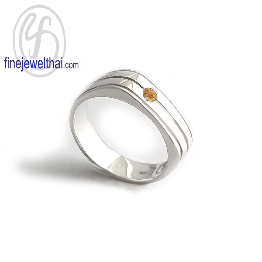 finejewelthai-แหวนบุษราคัม-บุษราคัม-แหวนพลอย-แหวนประจำเดือนเกิด-yellow-sapphire-silver-ring-birthstone-r1423yl