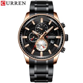 Mens Watches CURREN New Fashion Stainless Steel Top Brand Luxury Multi-function Chronograph Quartz Wristwatch Masculino