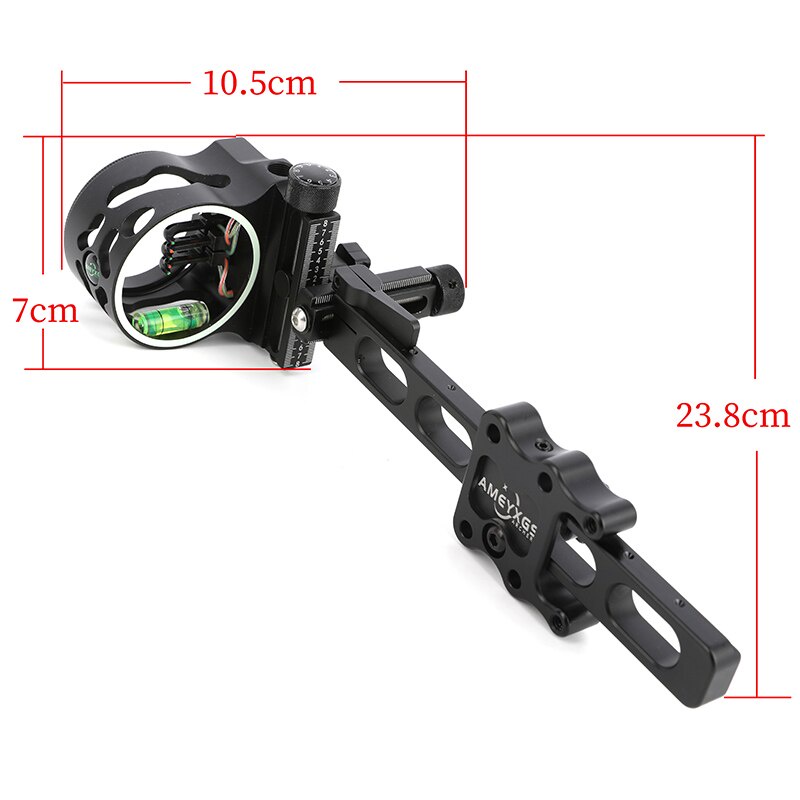 5 Pin Compound Bow Sight แถบสั้นสีดำยาว Rod กีฬากลางแจ้งธนูล่าสัตว์การ ...
