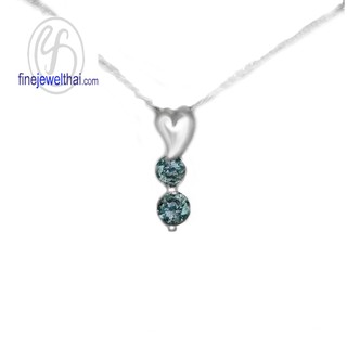 Finejewelthai-จี้อะควอมารีน-เงินแท้-จี้พลอย-พลอยประจำเดือนเกิด-Aquamarine-Silver-Pendant-P1031aq