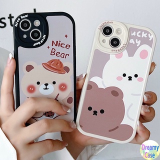 เคสโทรศัพท์มือถือ แบบนิ่ม ลายกระต่าย และหมี สําหรับ OPPO A77 A57 A74 A95 A54 A53 A33 A52 A92 A31 A7 A5S AX7 A3S A12e A83 A16 A15 A15S A5 A9 2020 F11 F9 5G 4G