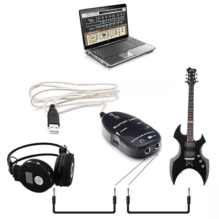 ภาพหน้าปกสินค้าGuitar To USB Interface Cable Link Audio for PC Recording. จัดส่งฟรี จากร้าน annie_shop2019 บน Shopee