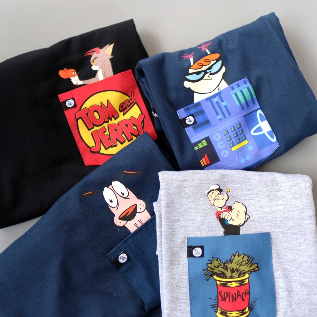 เสื้อยืด-90s-cartoons-pocket-tees-thrift-apparel-t-shirt