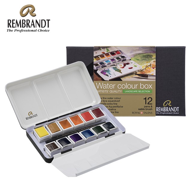 rembrandt-สีน้ำเค้กlandsc-12สี-rwc-set-metal-12-pans-landsc