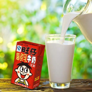 ภาพขนาดย่อของสินค้านมหวังหวัง นมหวังจือ ในรูปแบบกล่อง นมกระป๋องแดงสุดฮิตจากจีน 旺仔牛奶125ml
