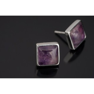 AR-Kang Collection***ต่างหูปักก้าน Amethyst (เงินแท้92.5%)