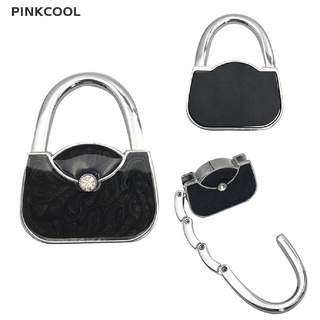 สินค้า Pinkcool 1 ชิ้น ตะขอแขวนกระเป๋า พับได้ แบบพกพา พับได้ ที่แขวนกระเป๋า คริสตัลอัลลอย ชั้นวางกระเป๋าถือ