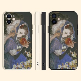snow White เคสไอโฟน 8พลัส iPhone 13 12 11 pro max เคส se2020 7plus 14 plus Xr Xs X 7 8 8plus painting case นิ่ม