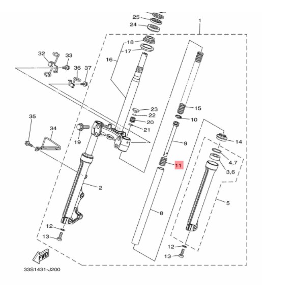 5hvf315200-x2-สปริงโช้คตัวล่าง-ขายคู่-2pcs-yamaha-mio-fino-nouvo-aerox-mio-fino-nouvo-fresh-alfa-แท้-5hv-f3152-00