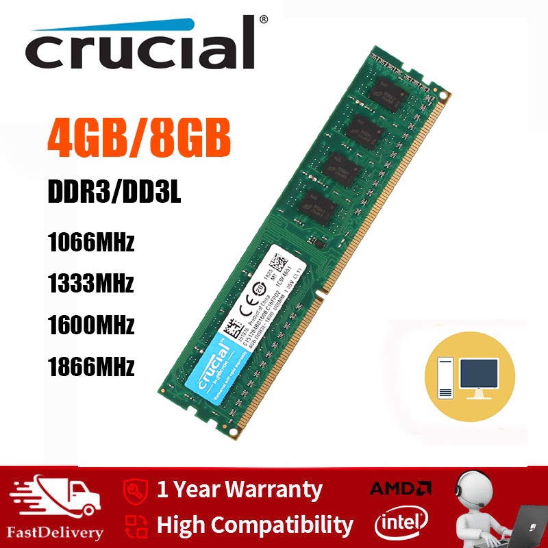 crucial-4-gb-8gb-ddr3-ddr3l-desktop-ram-1-35-v-1-5v-240pin-1066-1333-1600-1866-mhz-memory-port-for-pc-3-3l