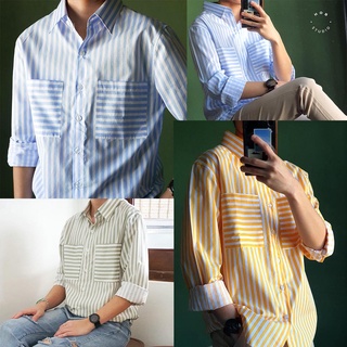 สินค้า Double pocket stripe shirt 9 (56-15)