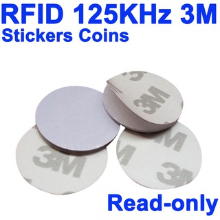 TK4100(EM4100) RFID 125khz 3M Stickers Coins 25mm Smart Tags Read-only Access Control Cards.