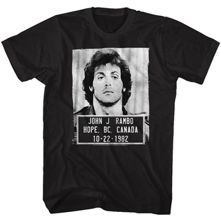 เสื้อยืดผู้ชายเสื้อยืดลําลอง แขนสั้น พิมพ์ลาย Rambo Mugshot คุณภาพสูง สวมใส่สบาย แฟชั่นสําหรับผู้ชาย และผู้ใหญ่