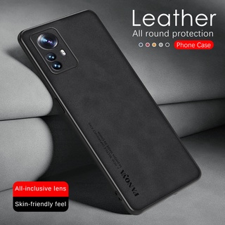 Luxury Sheepskin Leather Fundas Case For Xiaomi Mi 12 Pro 5G Xaomi Mi12 12Pro 12X Camera Protection Silicone Bumper Phone Cover