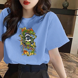 CX เกาหลีบวกขนาดเสื้อยืดรอบคอสีเข้มสไตล์โทเท็มรูปแบบการพิมพ์ความคิดสร้างสรรค์เสื้อยืด tshirt ขน BUy