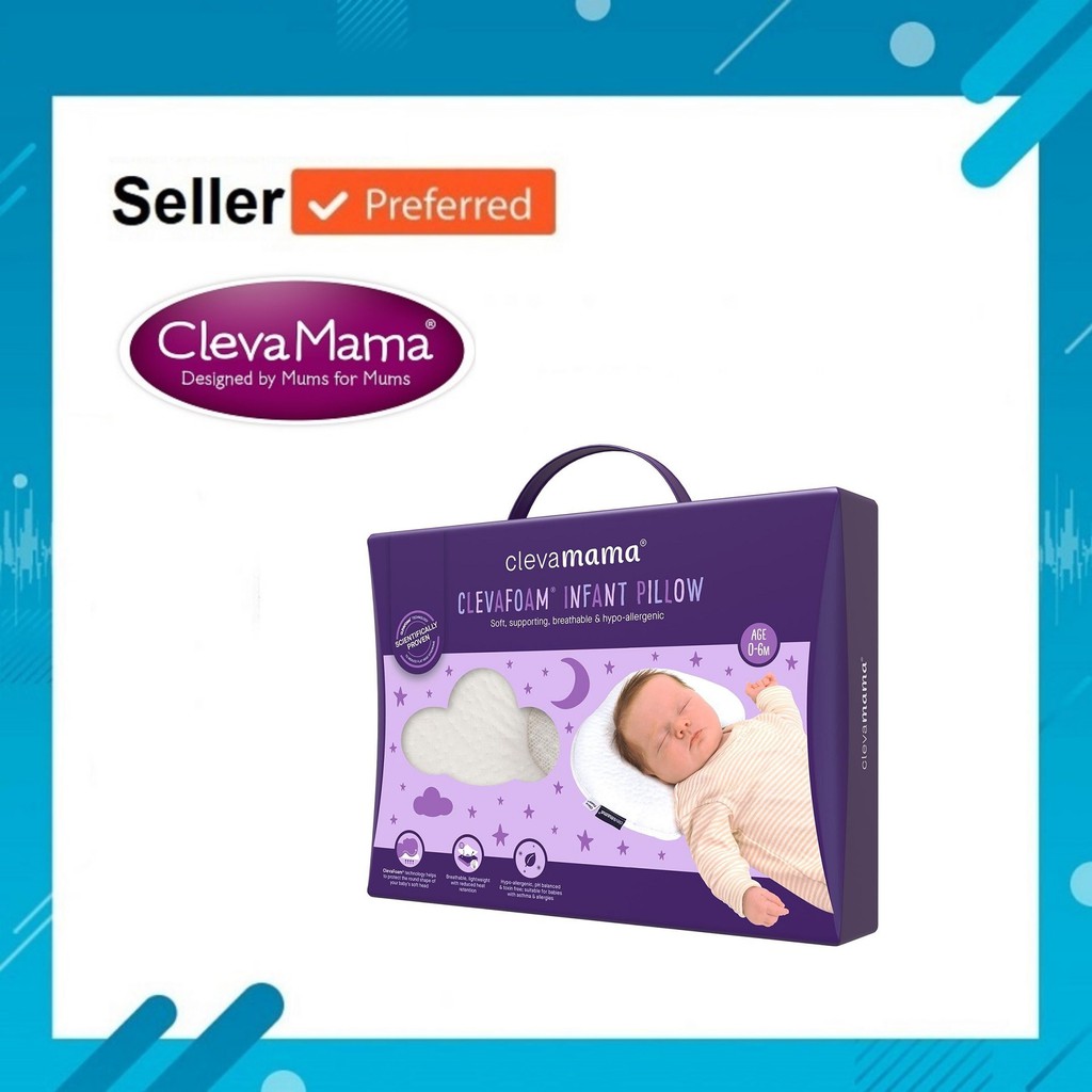 ภาพหน้าปกสินค้าClevamama ClevaFoam Infant Pillow (0-6month) / ต้นฉบับ 100% จากร้าน mombabyshark บน Shopee