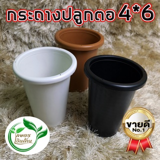 สินค้า [โค๊ดส่วนลด60บาท]เกษตรเงินล้าน กระถางทรงสูง 4*6 นิ้ว อย่างหนา ทนทาน By.คิม เกษตรเงินล้าน