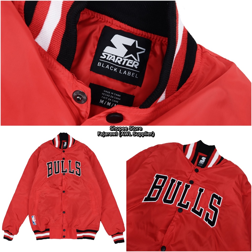 เสื้อแจ็กเก็ต-vintage-nba-bulls-โลโก้หัวหลัง-สีแดงเข้ม-ป้ายแท็กเย็บปักถักร้อย-ป้ายสตาร์ท