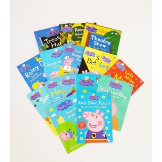 สินค้า Peppa pig Activity & Sticker book 16 เล่ม หนังสือเด็ก หนังสือแบบฝึกหัด หนังสือสติ๊กเกอร์ หนังสือ ภาษาอังกฤษ