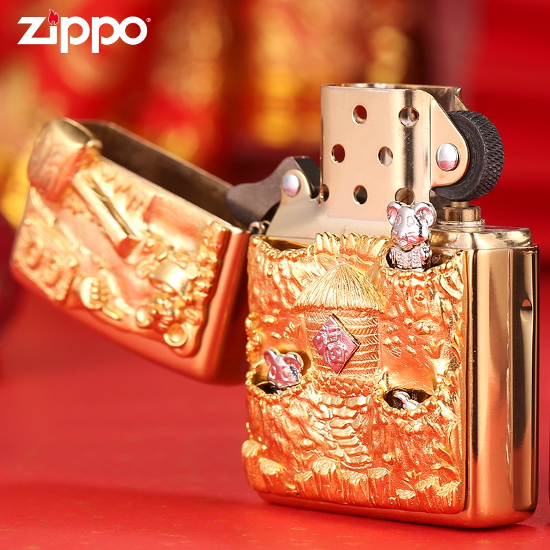 zippo-zippo-ของแท้-zippo-zippo-u-s-สติ๊กเกอร์ไฟแช็กของแท้จากสหรัฐอเมริกา-mirror-surface-hamster-game-windproof-kerose