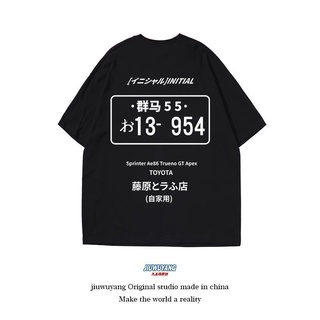 เสื้อยืดโอเวอร์ไซส์Fujiwara tofu shop เสื้อยืด initial D แขนสั้น ae86 เสื้อผ้ารถสไตล์ญี่ปุ่นชายครึ่งแขนผ้าฝ้ายฤดูร้อนS-4