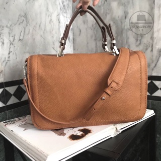 ZARA PILLOW LEATHER BAG (outlet) สีน้ำตาล