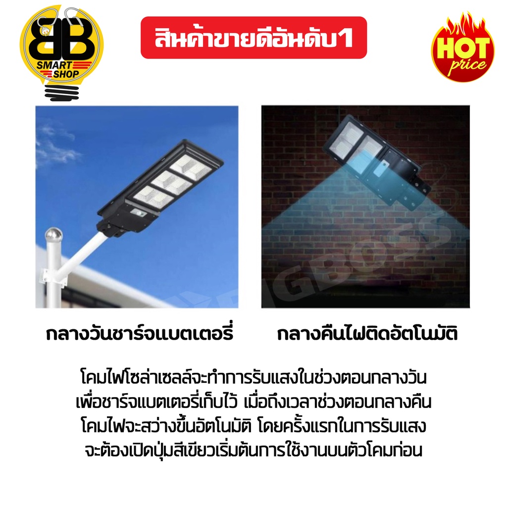 ไฟถนนโซล่าเซลล์-300w-2in1-แสงสีขาว-พลังงานแสงอาทิตย์-โคมไฟถนน-solar-light-solarcell-โซล่าเซลล์-สินค้าขายดี-ราคาถูก