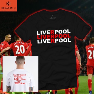 เสื้อยืดผู้ชาย เสื้อยืดคอกลม ลาย ลิเวอร์พูล LIVERPOOL สำหรับ ชาย หญิง ผ้าCotton สีพื้น ดำ ขาว ขนาด S M L XL XXL  ใส่สบาย