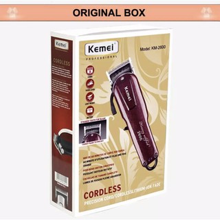 Professional Waterproof Hair Clipper Cordless Electric Hair Trimmer KM-2600