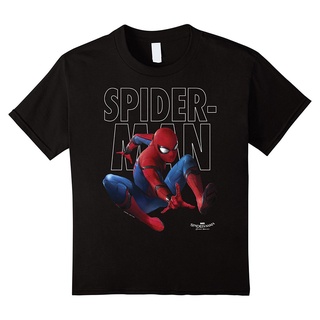 เสื้อยืดลําลอง แขนสั้น พิมพ์ลาย Marvel Spider- Homecoming Outlined Epic Jump Pose สีดํา สําหรับผู้ชาย BFkpnd49DHmhgl59S-